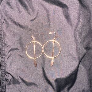 Rose gold hoop with dangle